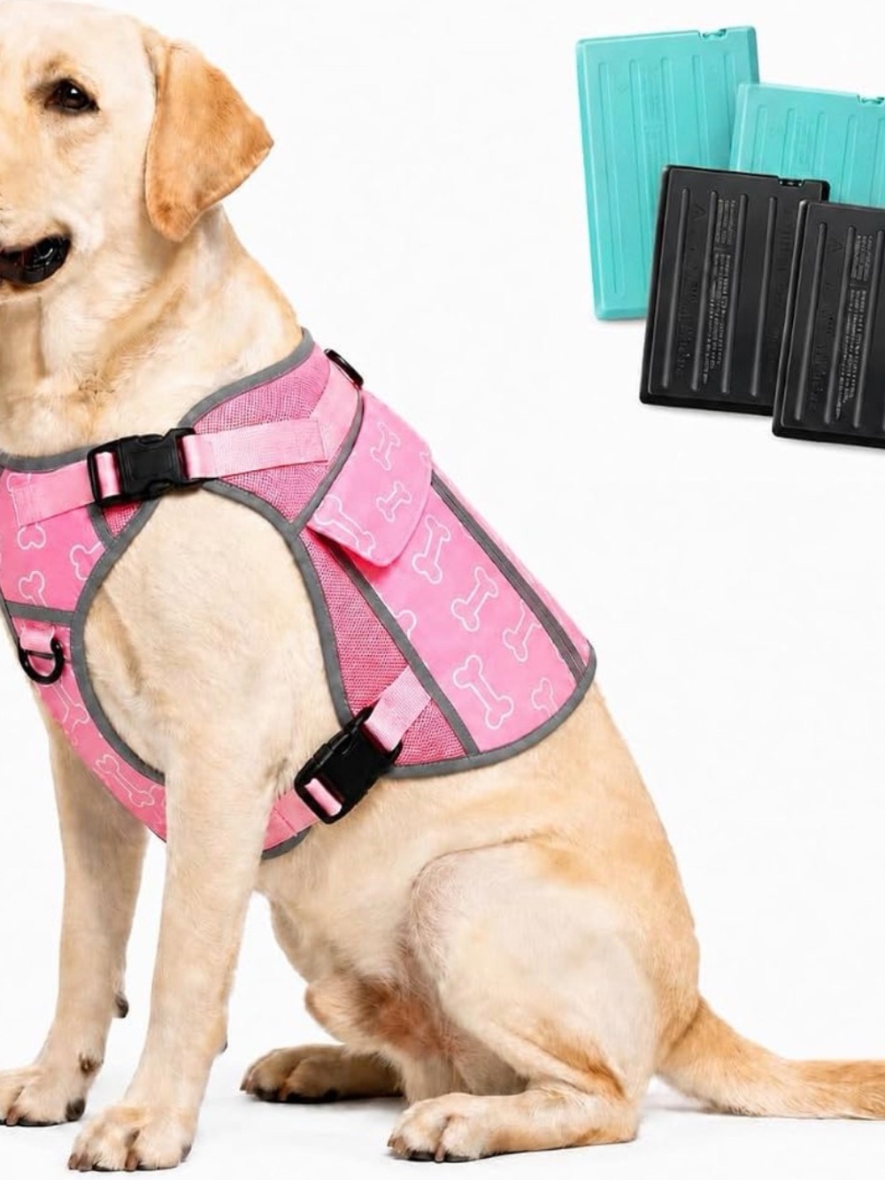 Cooling Pink Dog Vest Harness with Bone Print - Brand Unspecified